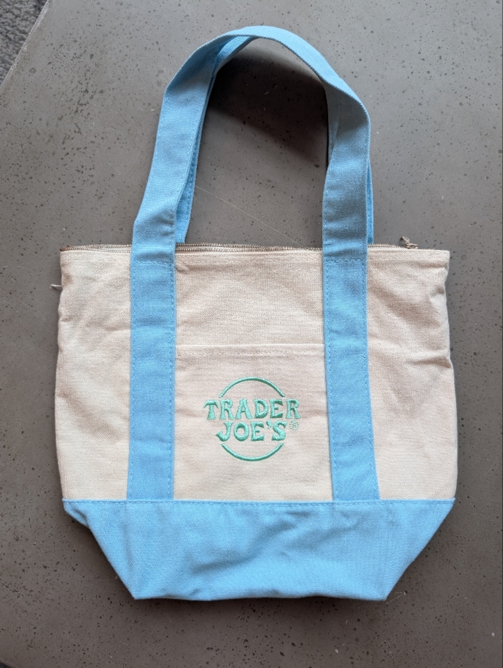 Trader Joe's Inspired Mini Canvas Tote Blue